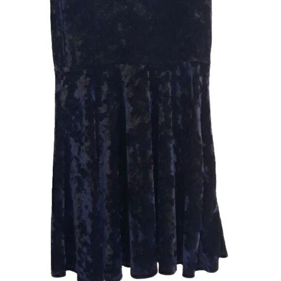 Forever 21 Dress Velour Skater Stretch Mini Fit Flare Witch Core Gothic Black M - Picture 4 of 8